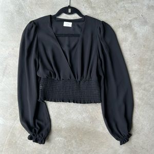 WILFRED long sleeve v neck crop blouse